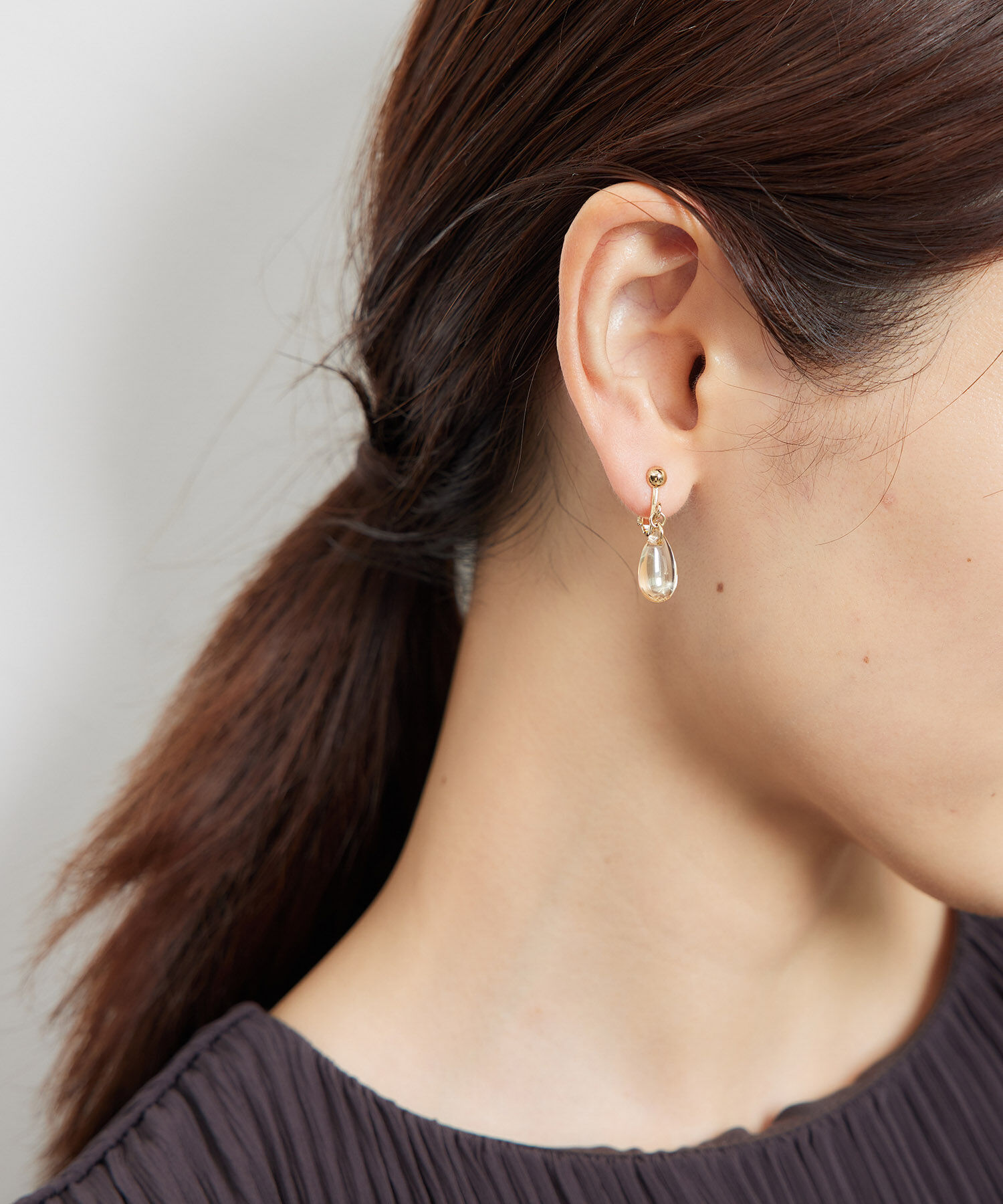 ROPE PICNIC PASSAGE「クリアドロップイヤリング」|イヤリング|ゴールド(90)