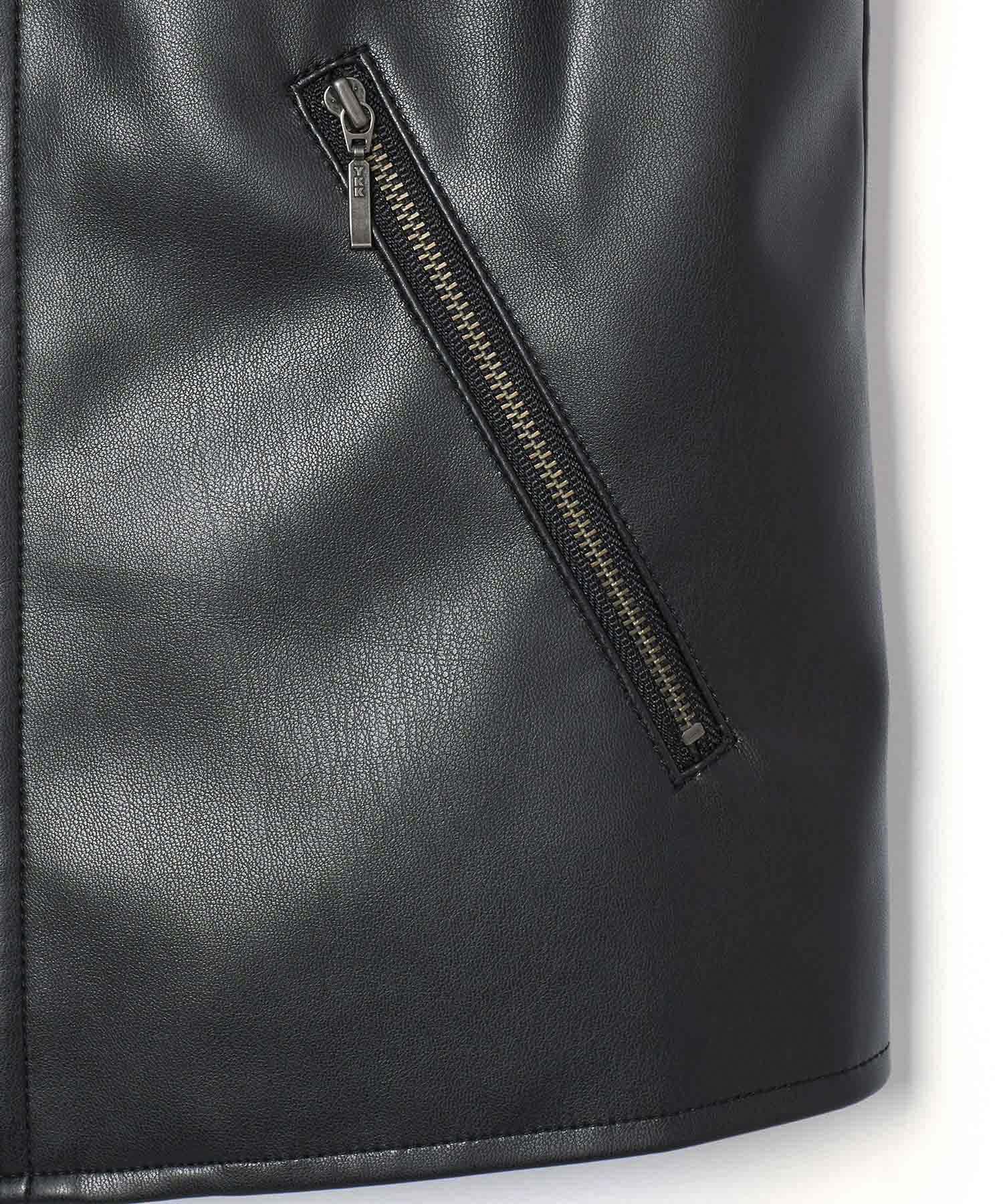 ROPE' PICNIC R「シンセティックレザーノースリーブジャケット」|ライダースジャケット|