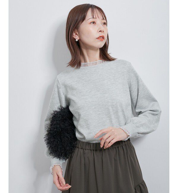 Rope&rsquo;Picnic「シアーフリルニットプルオーバー」|ニット・セーター|