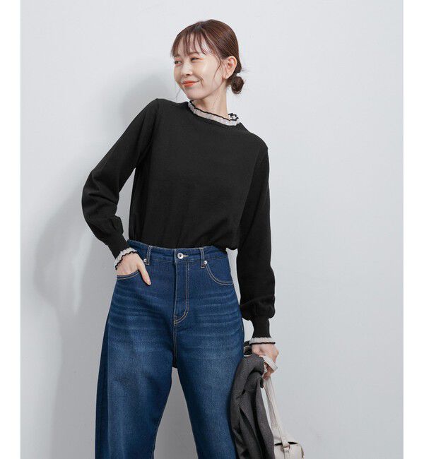 Rope&rsquo;Picnic「シアーフリルニットプルオーバー」|ニット・セーター|