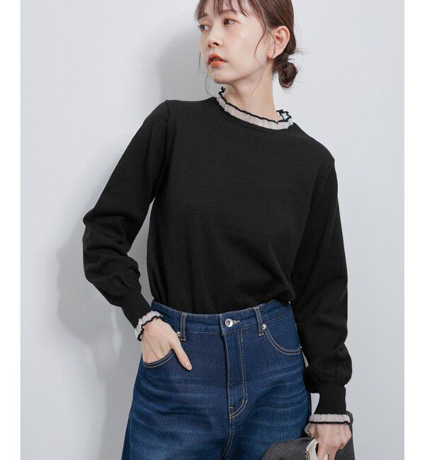 Rope&rsquo;Picnic「シアーフリルニットプルオーバー」|ニット・セーター|