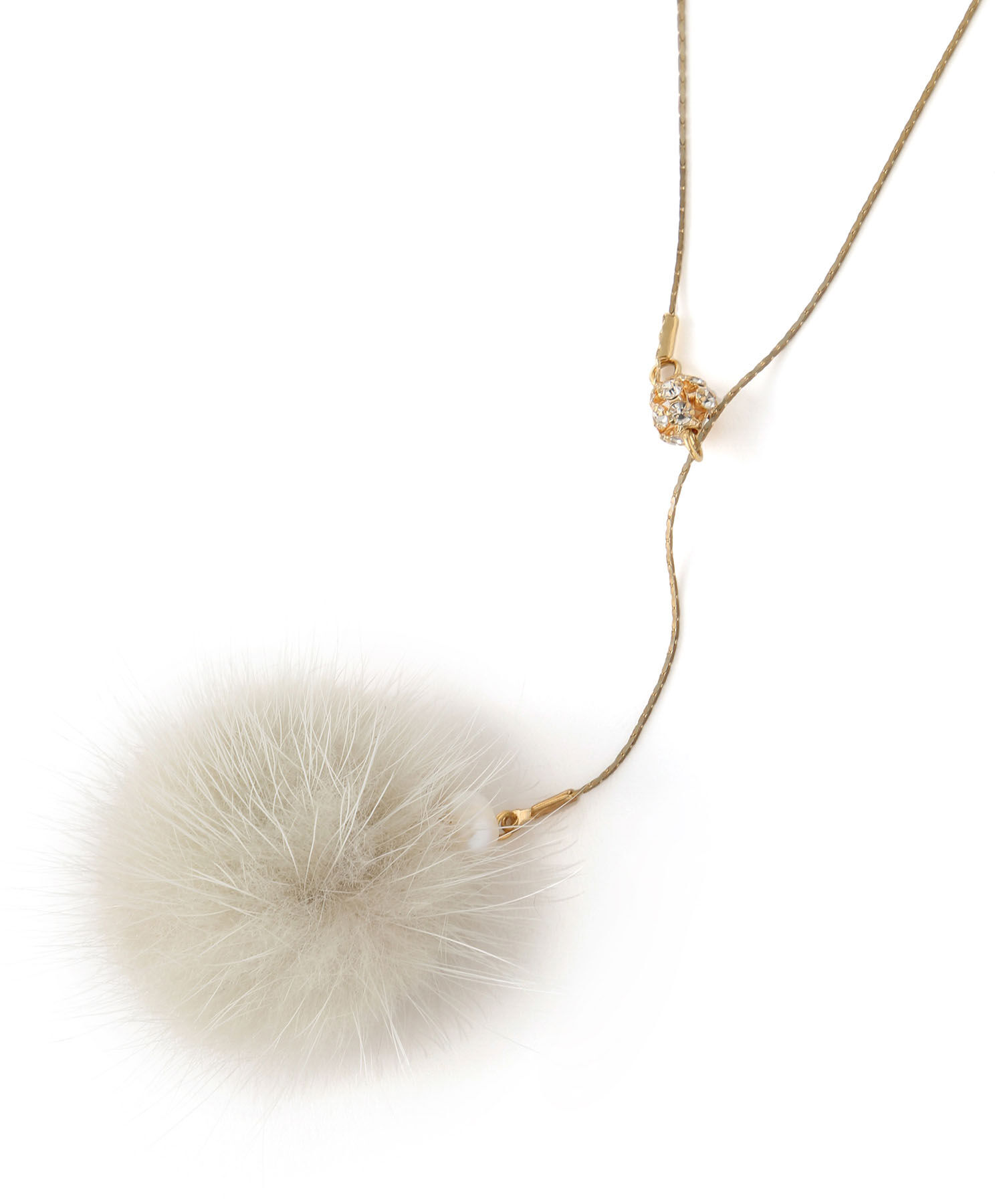 ROPE PICNIC PASSAGE「フラッフィーボール&times;ロンデルラリエットネックレス」|ネックレス|