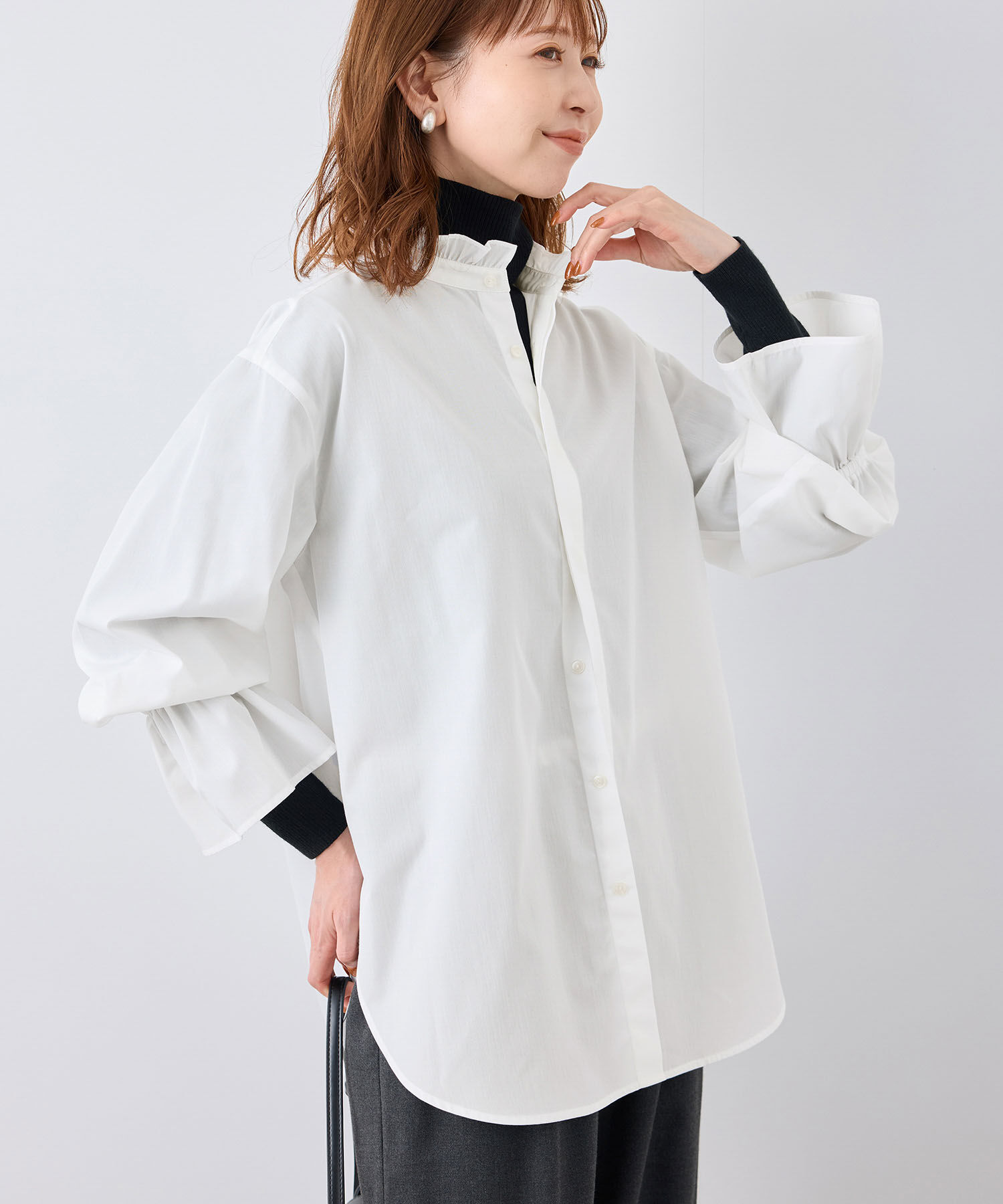 Rope&rsquo;Picnic「無地・ストライプフリルシャツ」|シャツ・ブラウス|