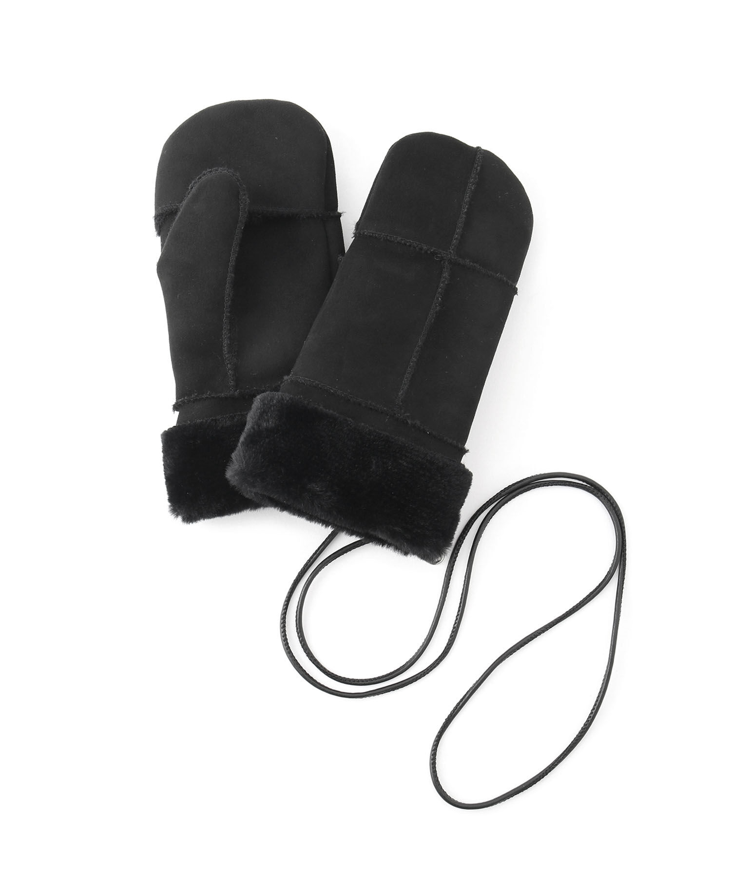 ROPE PICNIC PASSAGE「洗える・2WAY/ショルダー付きムートンライクミトングローブ」|手袋|