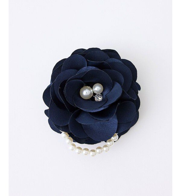 ROPE PICNIC PASSAGE「パール&times;サテンフラワーコサージュ」|ブローチ・コサージュ|
