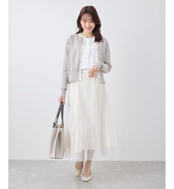 Rope&rsquo;Picnic「ライン入りクルーネックニットカーディガン/アンチピリング・洗濯機OK」|カーディガン|