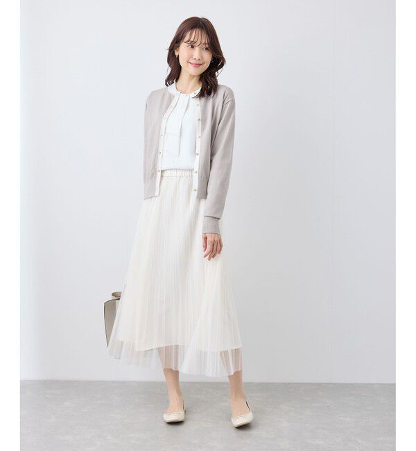 Rope&rsquo;Picnic「ライン入りクルーネックニットカーディガン/アンチピリング・洗濯機OK」|カーディガン|