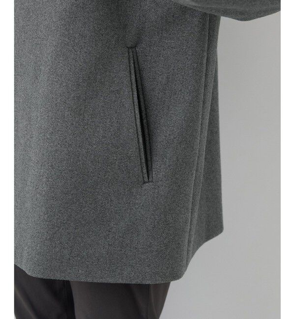 Rope&rsquo;Picnic「ジャージメルトンスタンドカラーミディ丈コート」|ステンカラーコート|