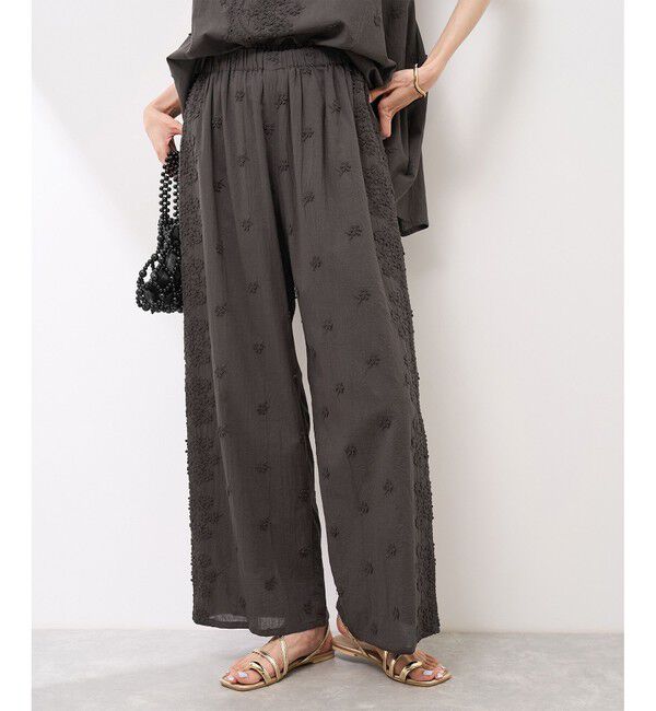 Rope&rsquo;Picnic「3D刺繍レースワイドパンツ/リンクコーデ」|チノ|
