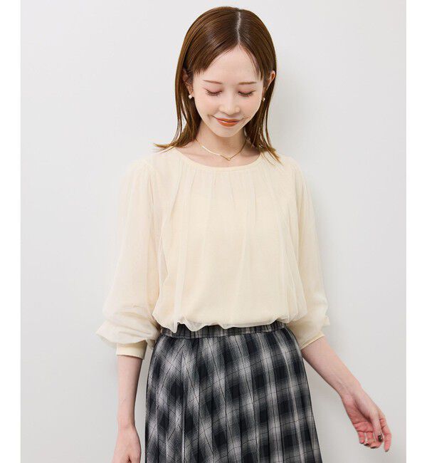 Rope&rsquo;Picnic「チュールドッキングボリュームスリーブニットプルオーバー」|ニット・セーター|