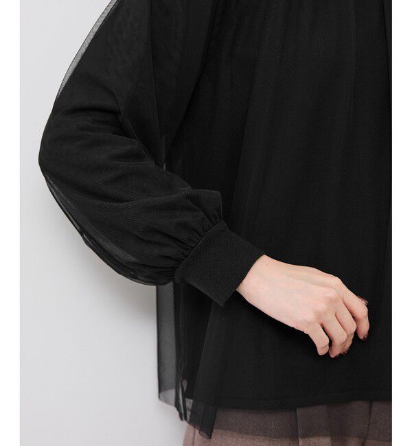 Rope&rsquo;Picnic「チュールドッキングボリュームスリーブニットプルオーバー」|ニット・セーター|