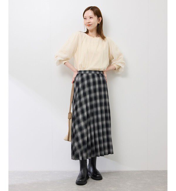 Rope&rsquo;Picnic「チュールドッキングボリュームスリーブニットプルオーバー」|ニット・セーター|