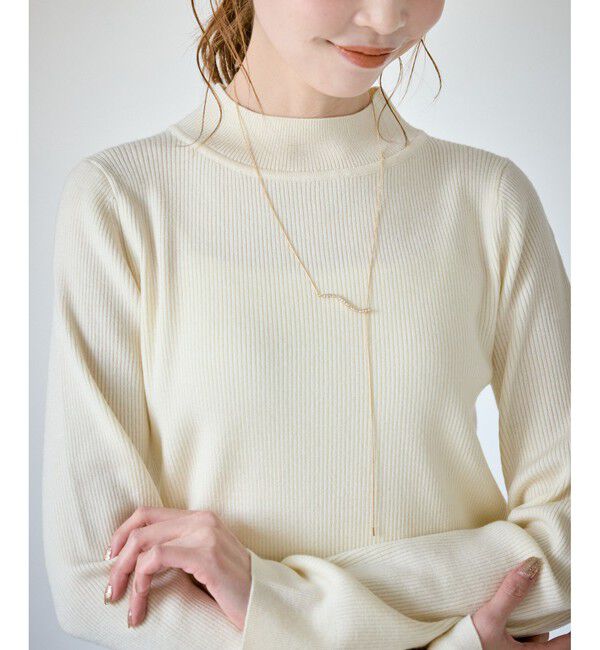 ROPE PICNIC PASSAGE「ガラスカーブラインY字ネックレス」|ネックレス|