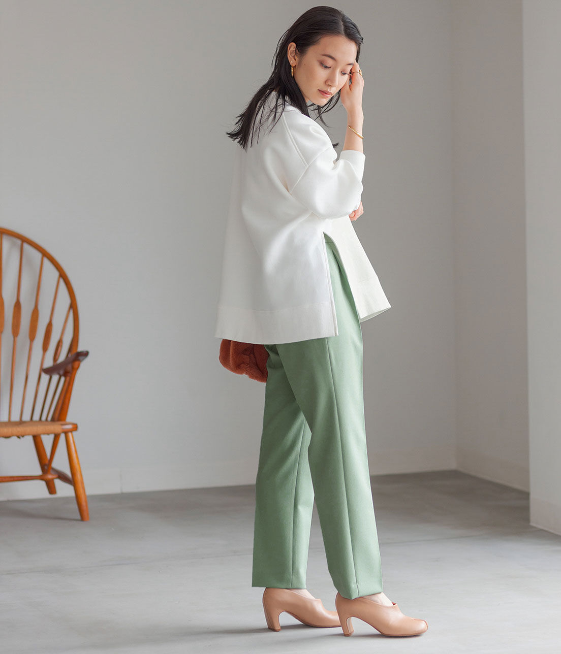 ADAM ET ROPE'「＜洗える＞スリムスラックス」|スラックス|