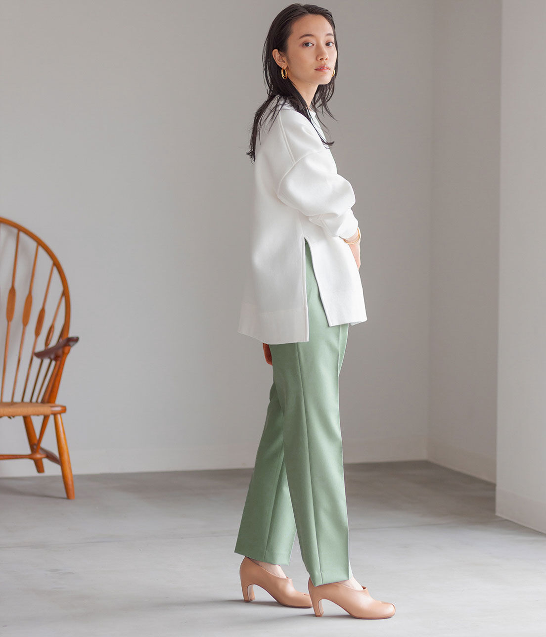 ADAM ET ROPE'「＜洗える＞スリムスラックス」|スラックス|