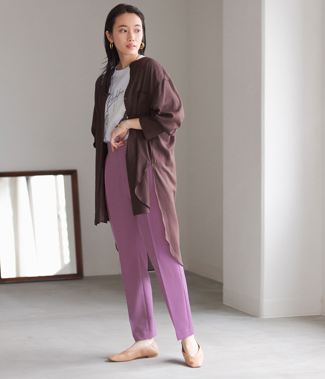 ADAM ET ROPE'「＜洗える＞スリムスラックス」|スラックス|