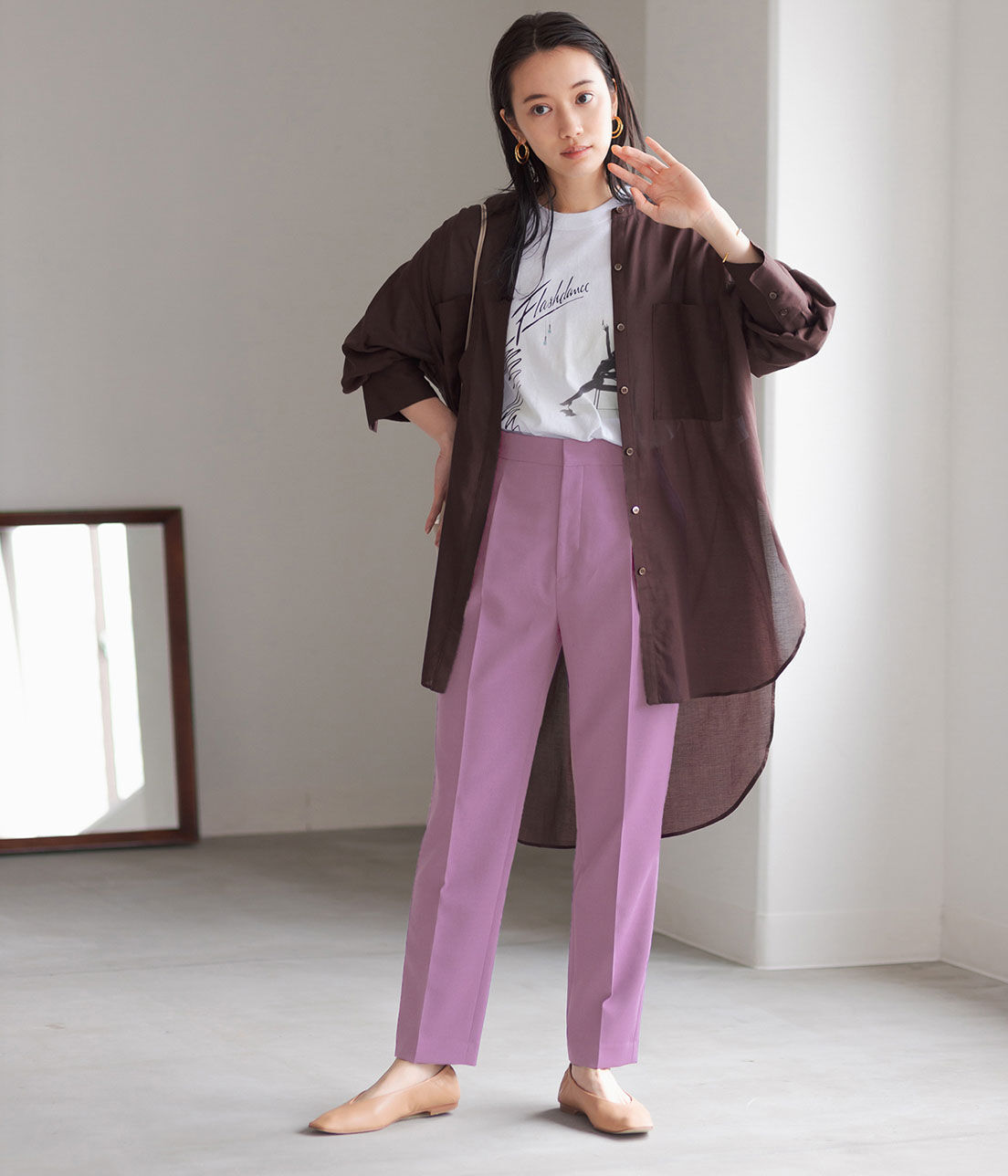 ADAM ET ROPE'「＜洗える＞スリムスラックス」|スラックス|