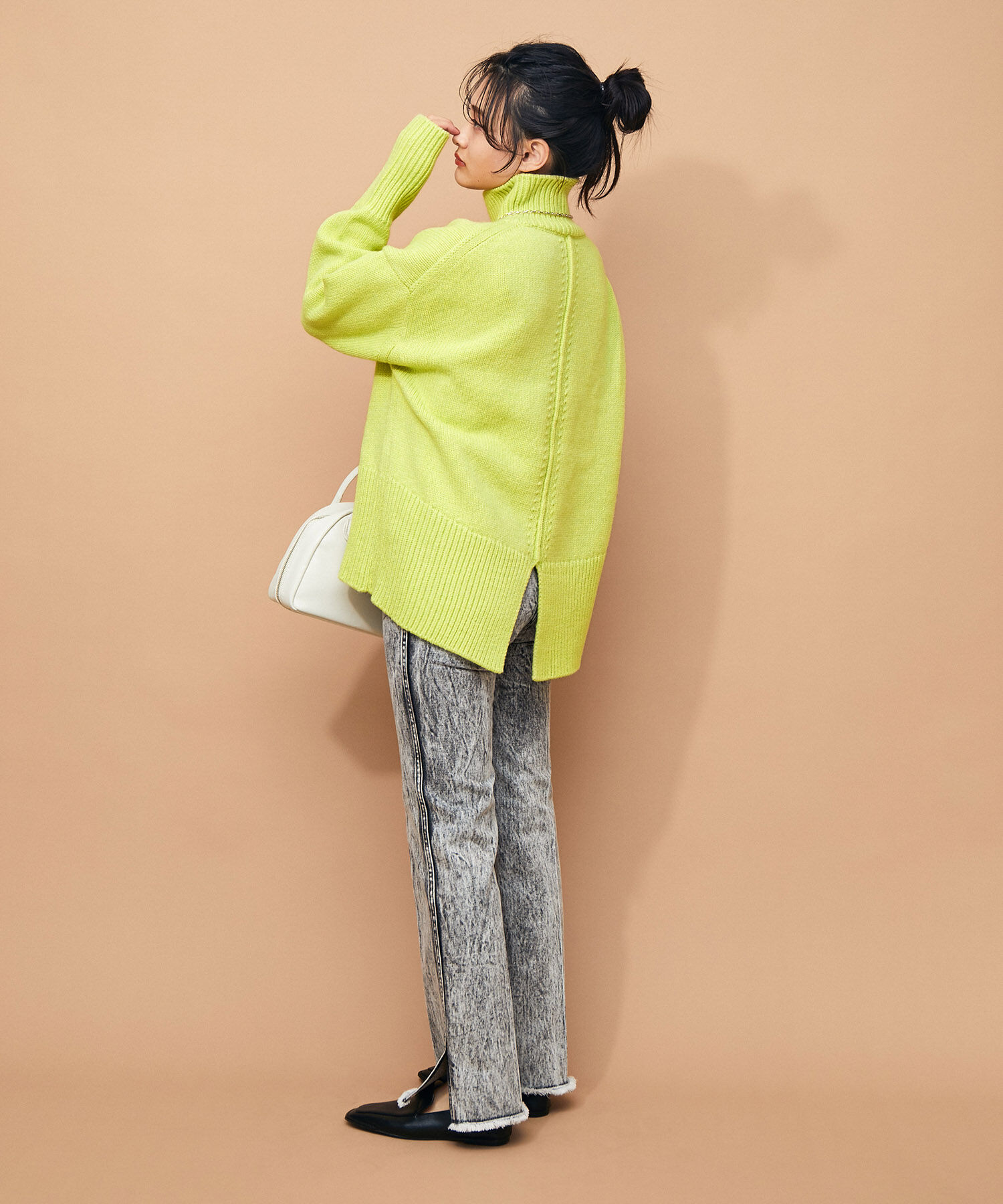 ADAM ET ROPE'「【WEB限定】タートルバックスリットニットプルオーバー」|ニット・セーター|