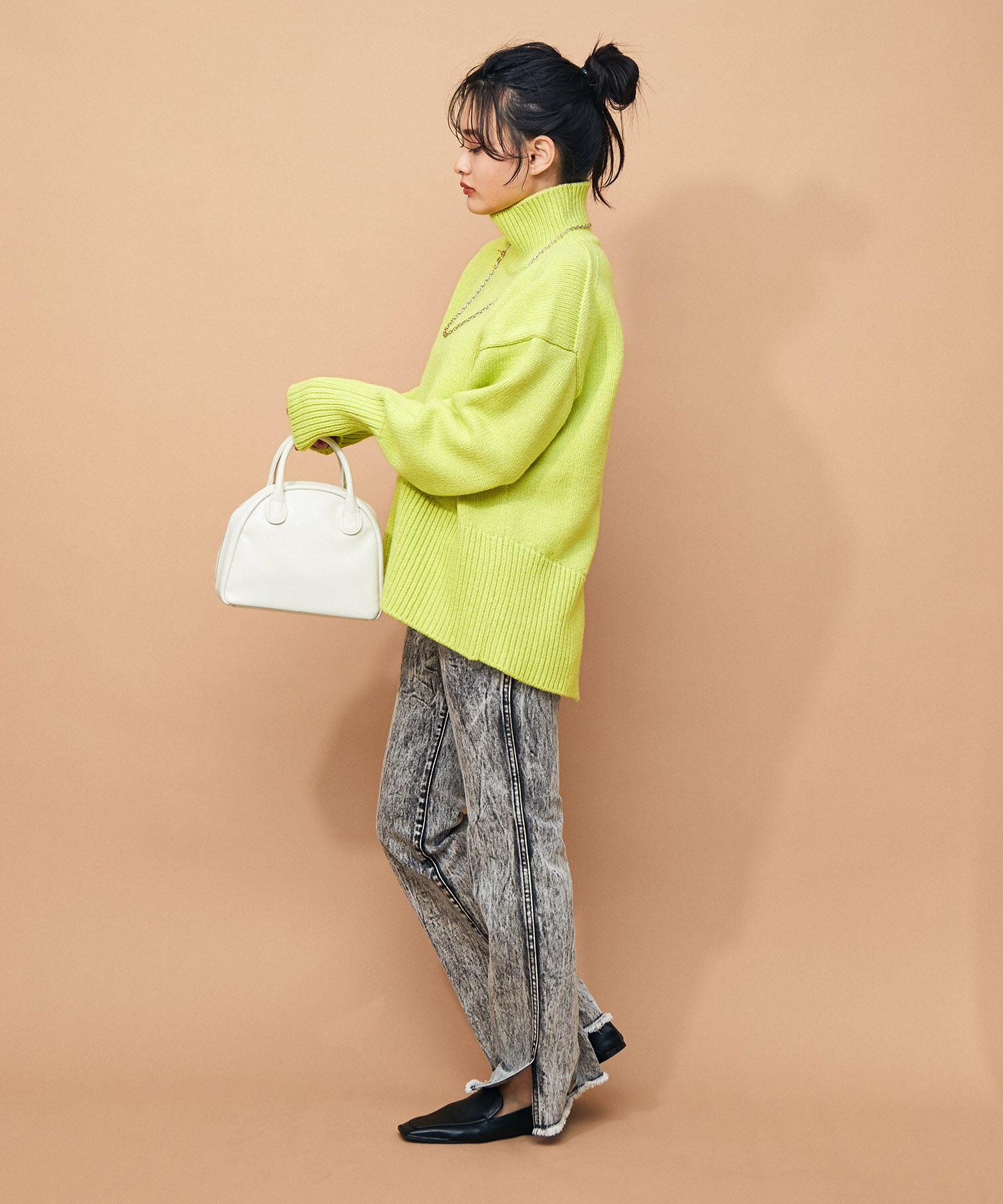 ADAM ET ROPE'「【WEB限定】タートルバックスリットニットプルオーバー」|ニット・セーター|