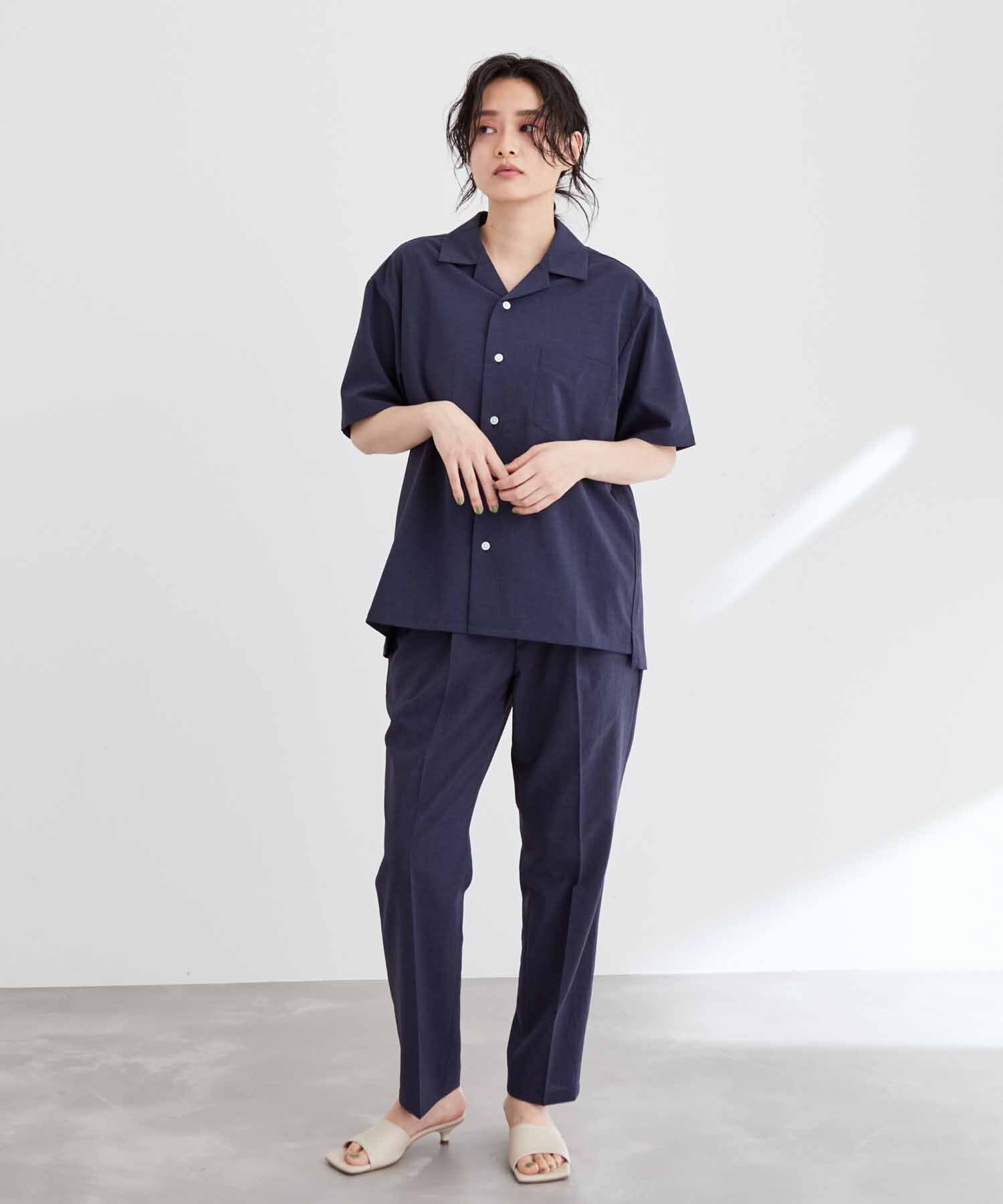 ADAM ET ROPE'「オープンカラーシャツ＆イージーパンツ セットアップ/イージーケア/吸水速乾」|スーツ|