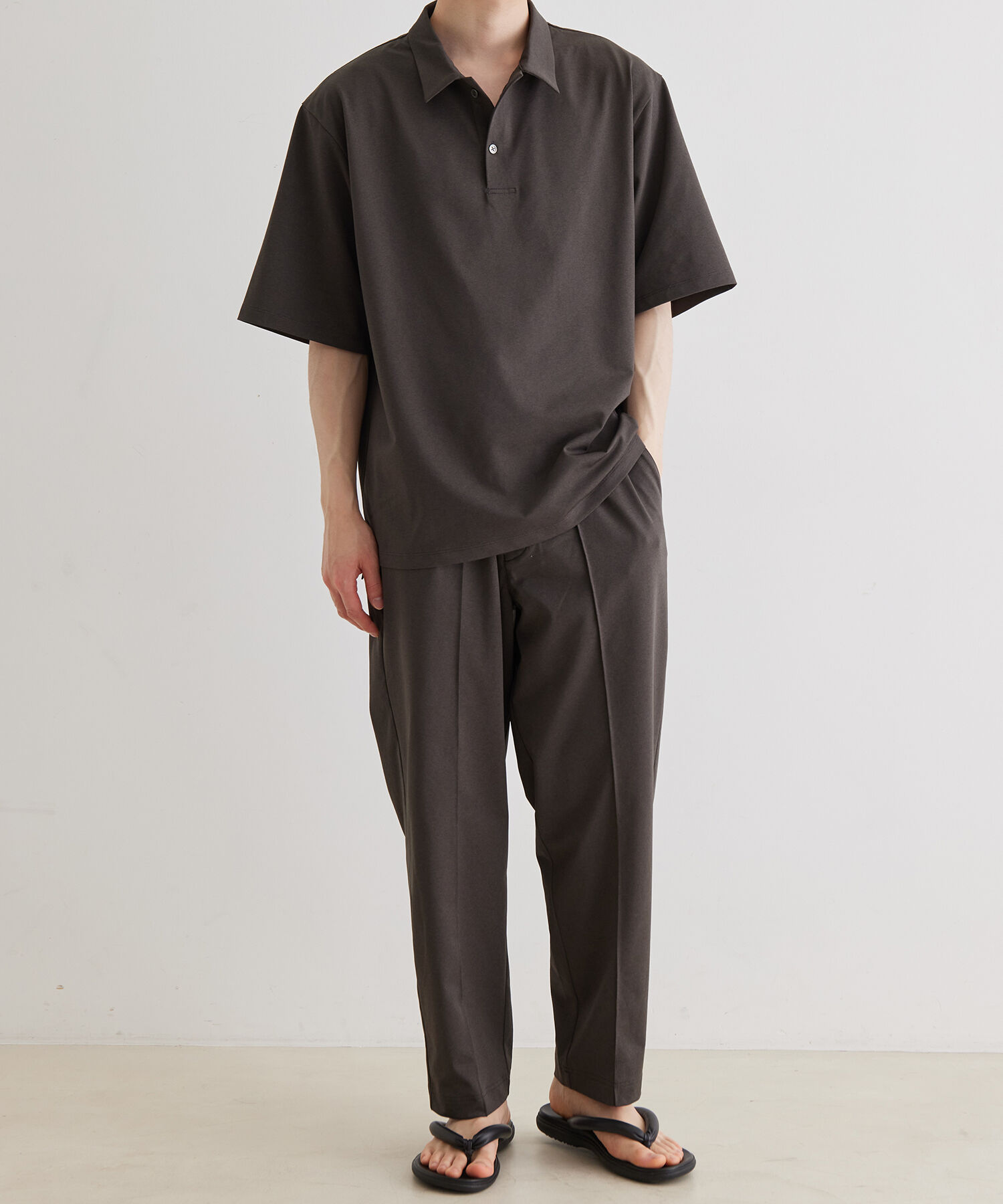 ADAM ET ROPE'「ボックスシルエット ジャージー ポロシャツ / イージーケア / ユニセックス / 吸水速乾」|ポロシャツ|