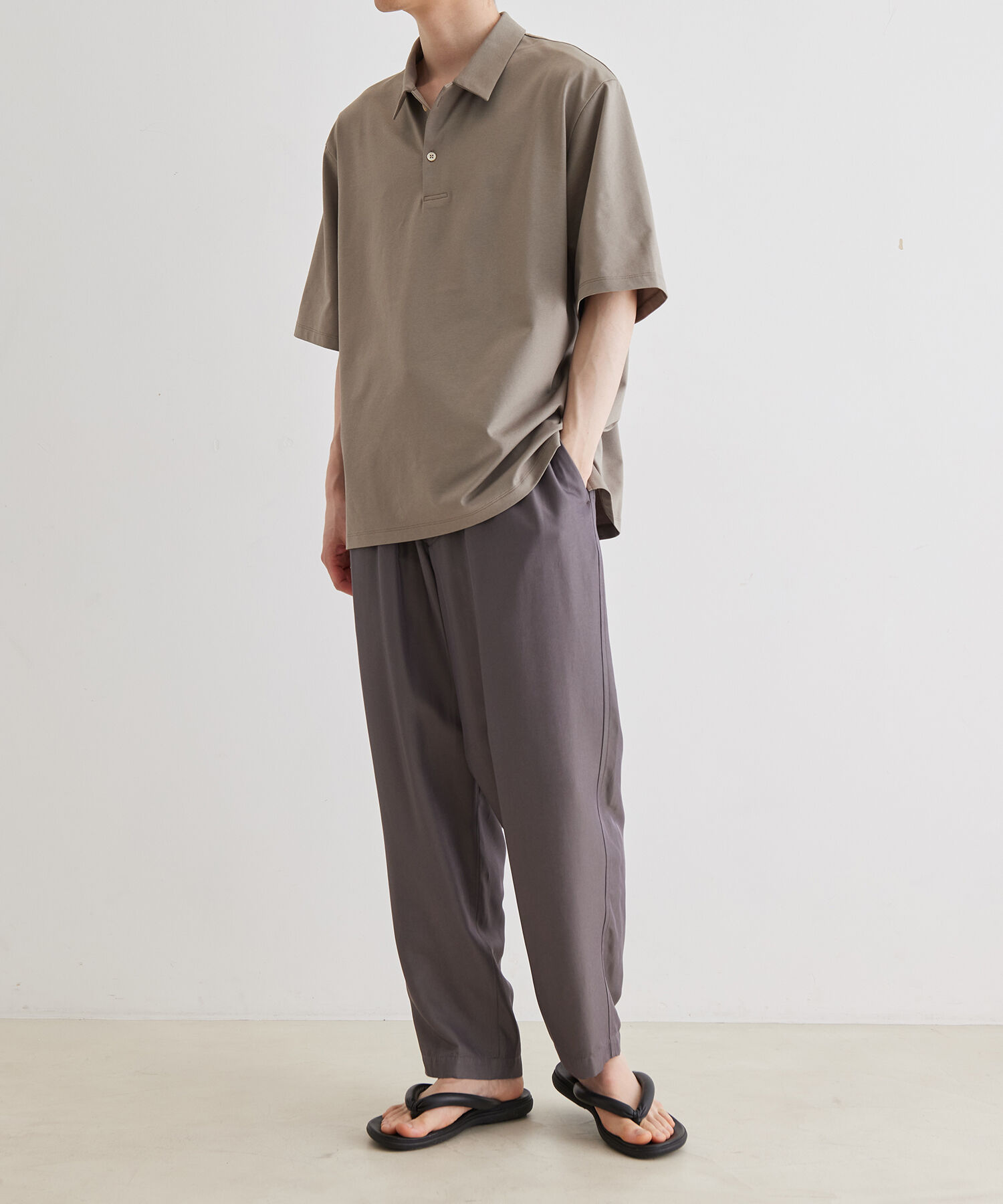 ADAM ET ROPE'「ボックスシルエット ジャージー ポロシャツ / イージーケア / ユニセックス / 吸水速乾」|ポロシャツ|