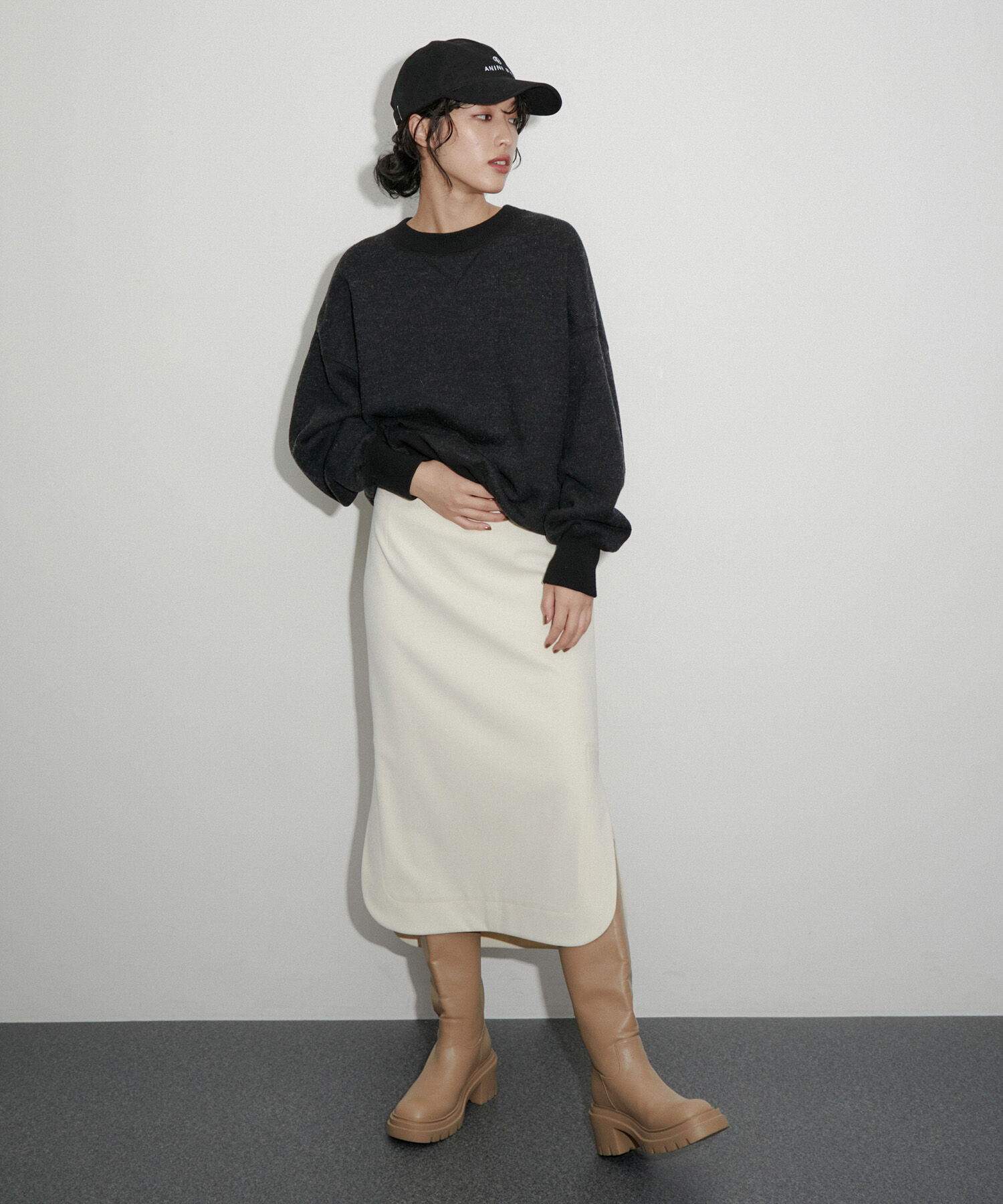 ADAM ET ROPE'「ラウンドヘムスリットスカート」|スカート|