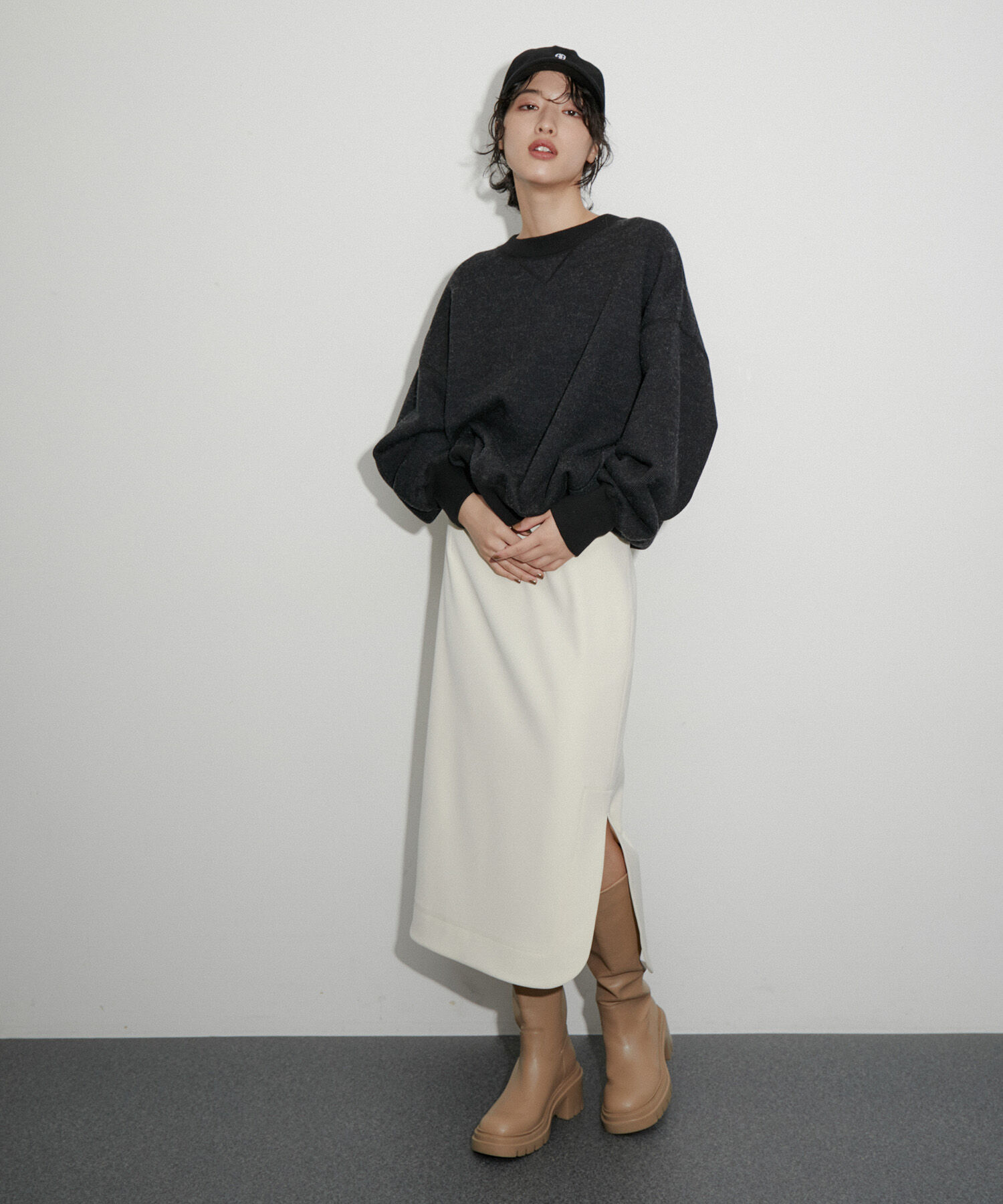 ADAM ET ROPE'「ラウンドヘムスリットスカート」|スカート|