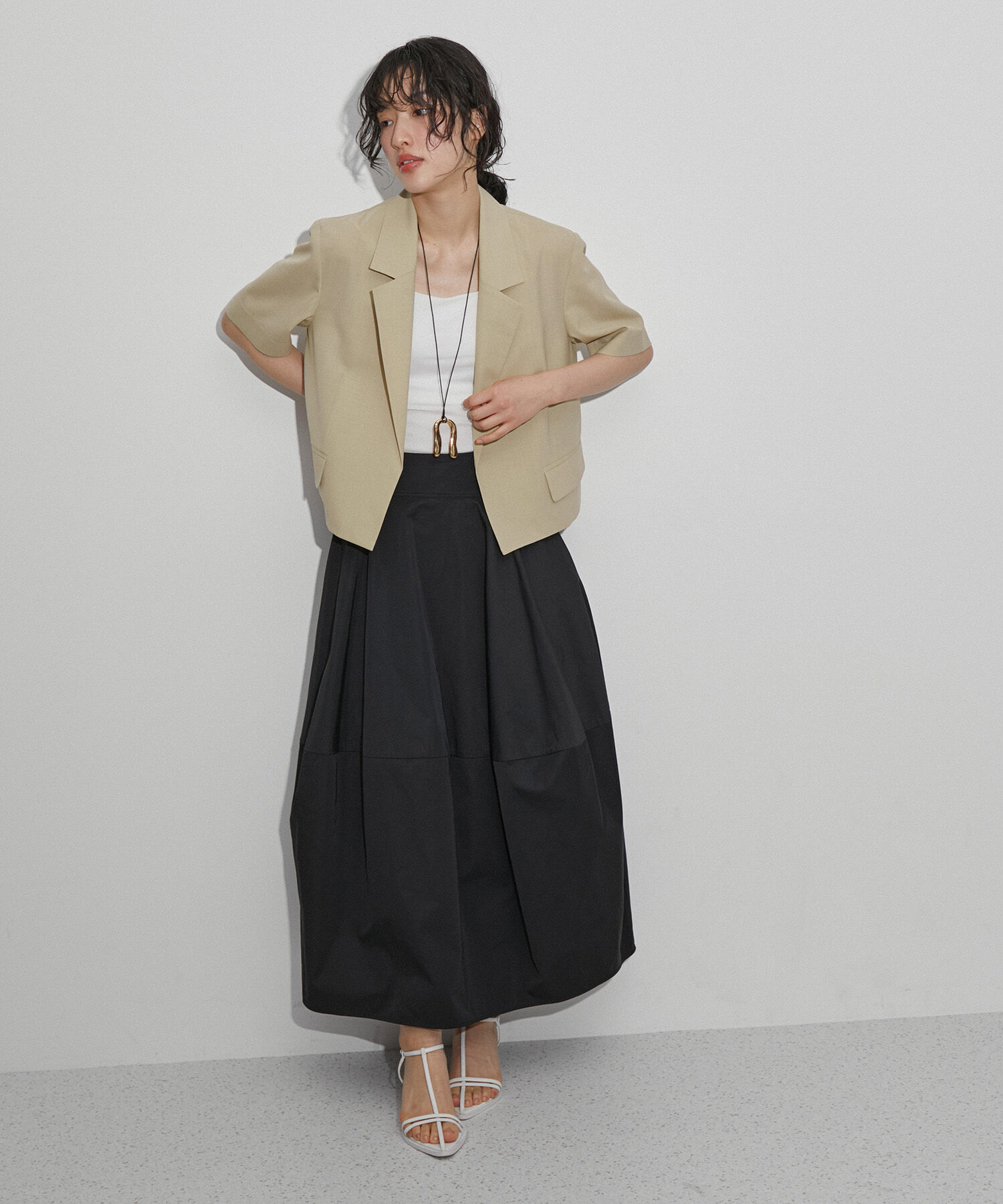 ADAM ET ROPE'「【サステナブル】ハーフスリーブテーラードジャケット」|テーラードジャケット|