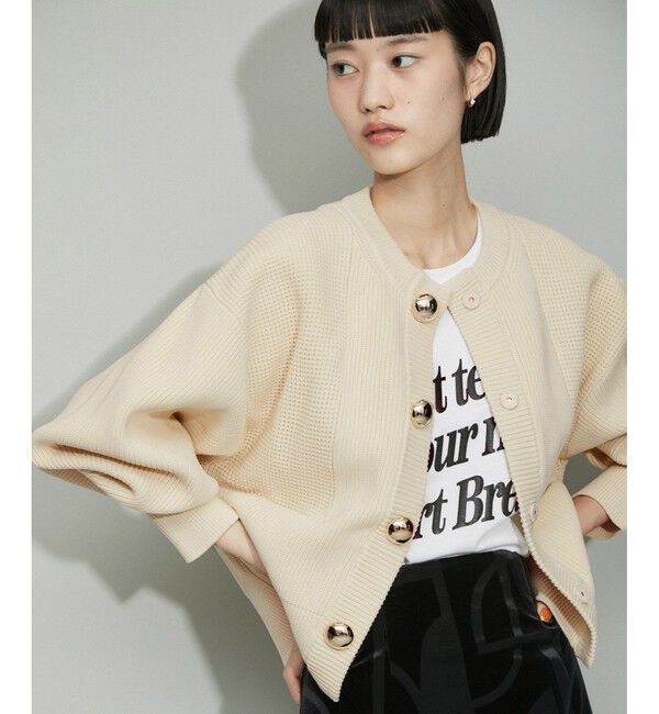 ADAM ET ROPE'「【WEB限定】【サステナブル・洗える】BIGボタンニットカーディガン」|カーディガン|