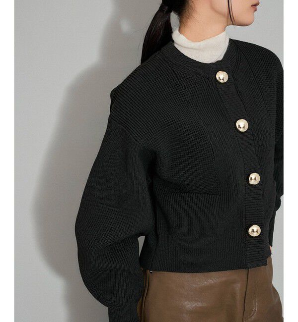 ADAM ET ROPE'「【WEB限定】【サステナブル・洗える】BIGボタンニットカーディガン」|カーディガン|