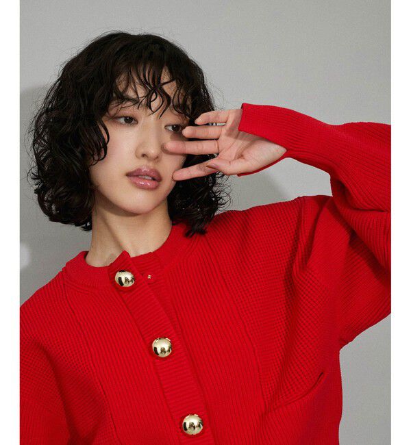 ADAM ET ROPE'「【WEB限定】【サステナブル・洗える】BIGボタンニットカーディガン」|カーディガン|