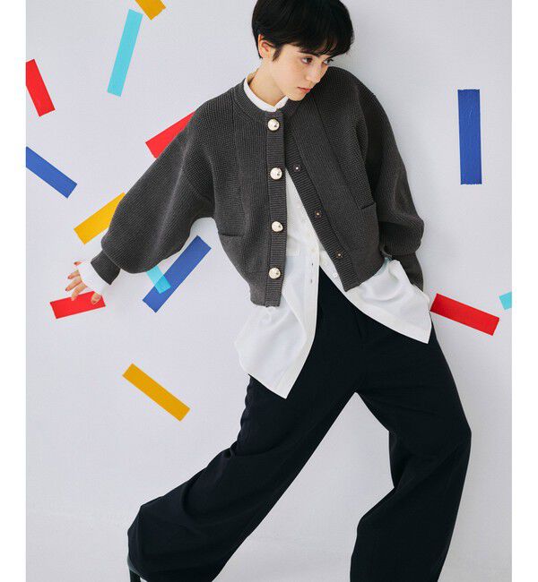 ADAM ET ROPE'「【WEB限定】【サステナブル・洗える】BIGボタンニットカーディガン」|カーディガン|