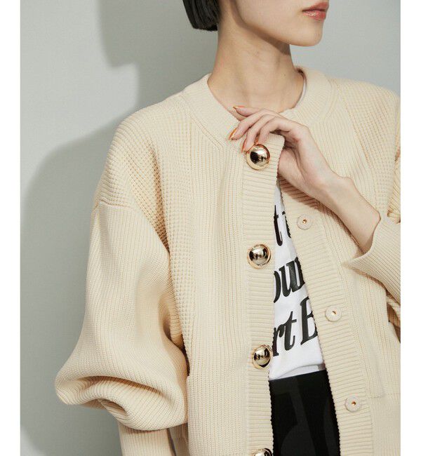 ADAM ET ROPE'「【WEB限定】【サステナブル・洗える】BIGボタンニットカーディガン」|カーディガン|オフサブ