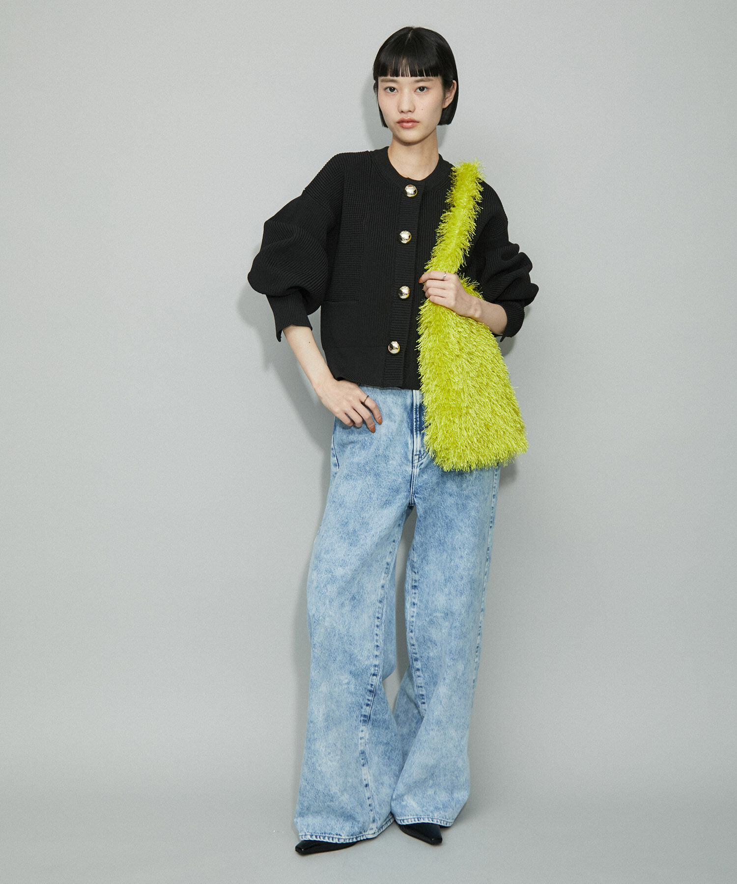 ADAM ET ROPE'「【WEB限定】【サステナブル・洗える】BIGボタンニットカーディガン」|カーディガン|