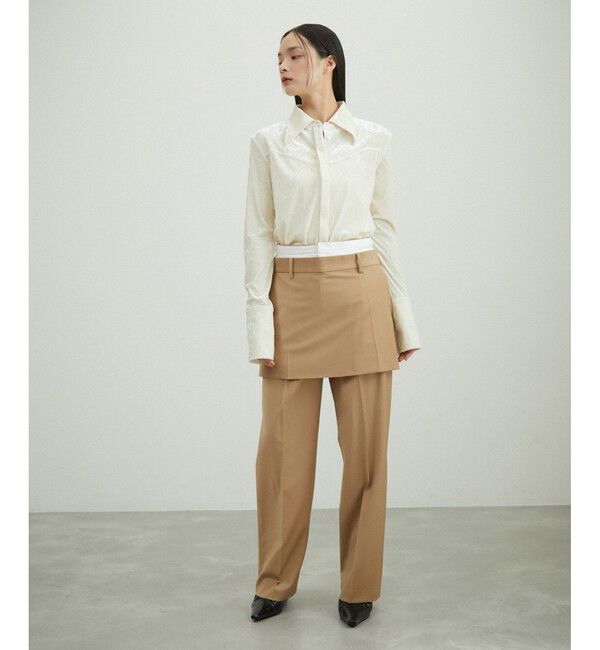 ADAM ET ROPE'「ミニスカートレイヤードスラックス」|スラックス|