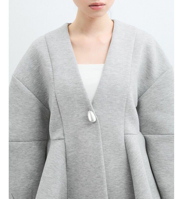 ADAM ET ROPE'「【洗える】エッグブローチ付きペプラムカーディガン」|カーディガン|