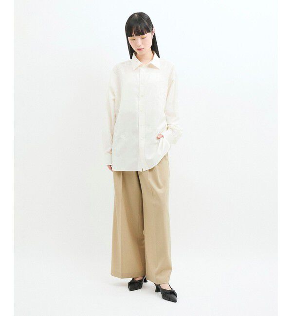 ADAM ET ROPE'「【防シワ】・【洗える】2タックワイドスラックス」|スラックス|