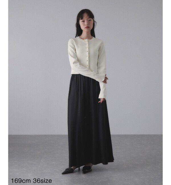 ADAM ET ROPE'「セレクトレングスクルーネックニットカーディガン」|カーディガン|