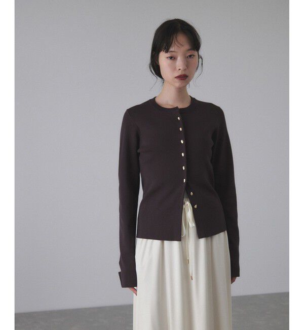 ADAM ET ROPE'「セレクトレングスクルーネックニットカーディガン」|カーディガン|