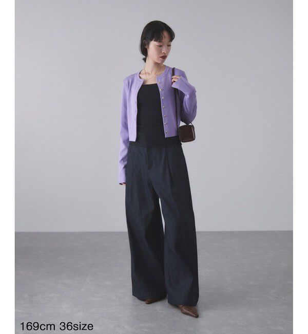 ADAM ET ROPE'「セレクトレングスクルーネックニットカーディガン」|カーディガン|