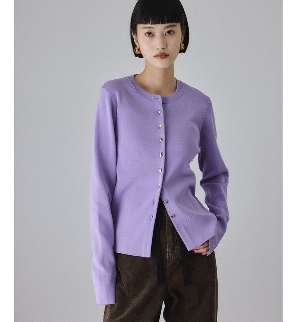 ADAM ET ROPE'「セレクトレングスクルーネックニットカーディガン」|カーディガン|
