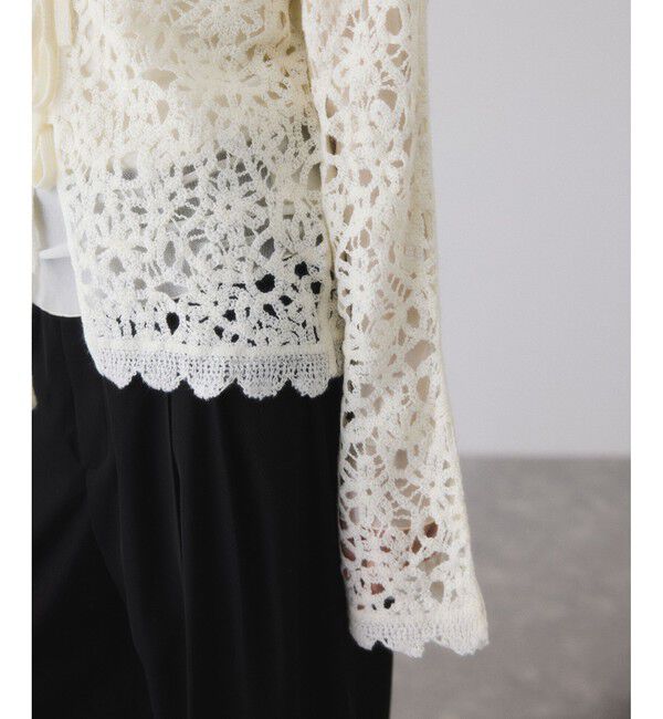 ADAM ET ROPE'「ウールクロシェレーストップス」|シャツ・ブラウス|