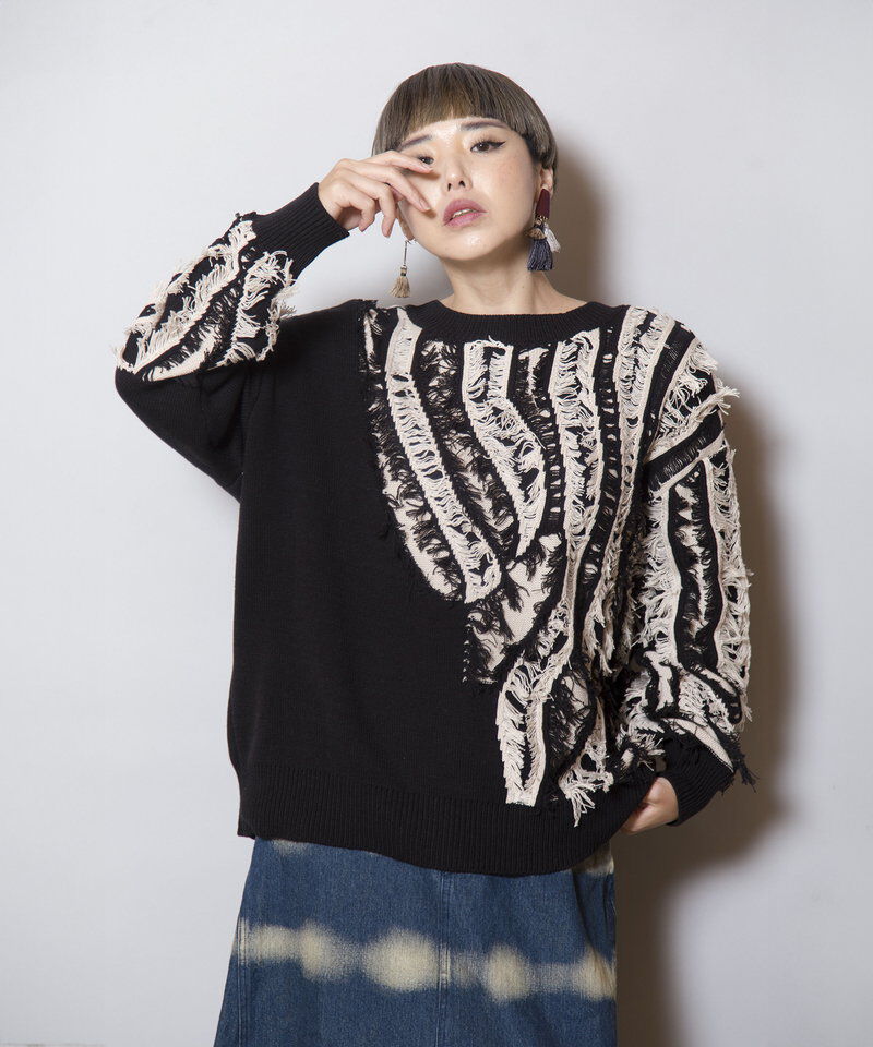  「2WAYジャガードニットカーディガン」|ニット・セーター|