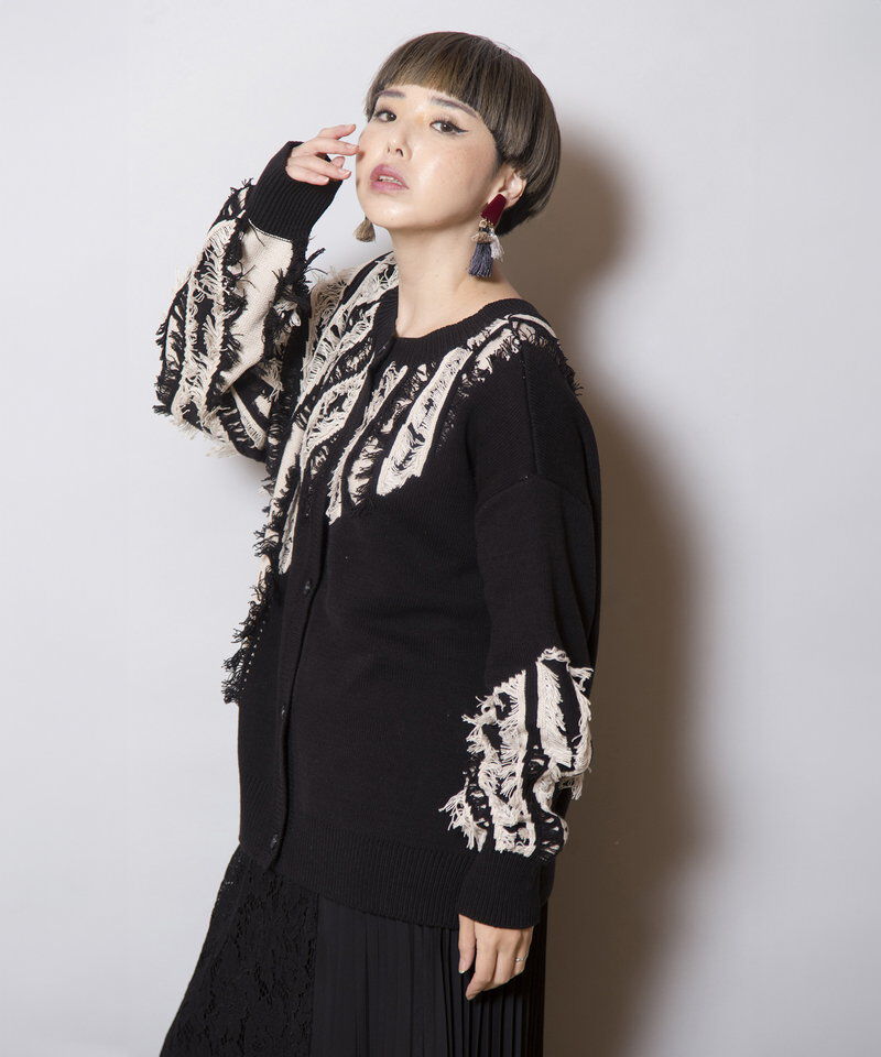  「2WAYジャガードニットカーディガン」|ニット・セーター|