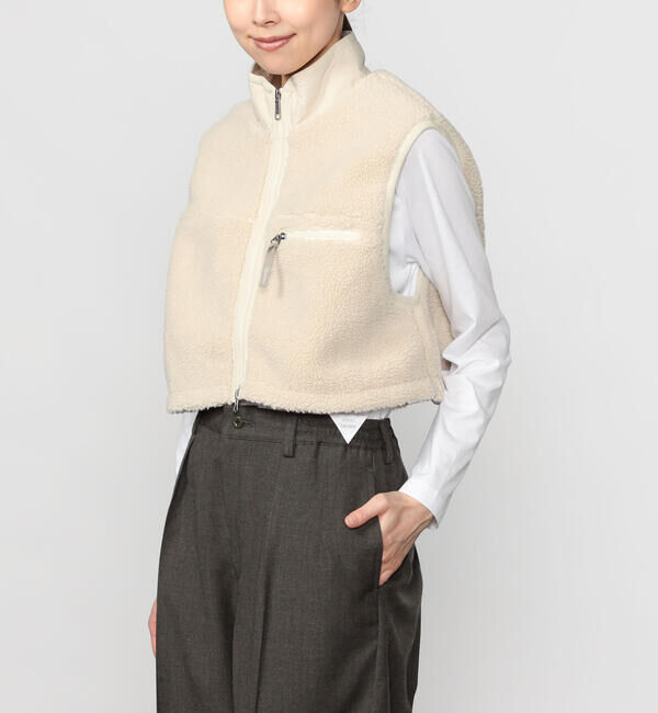 GYMPHLEX「Gymphlex | ライトボア ショートベスト WOMEN」|ダウンベスト・ベスト|OFFWHITE