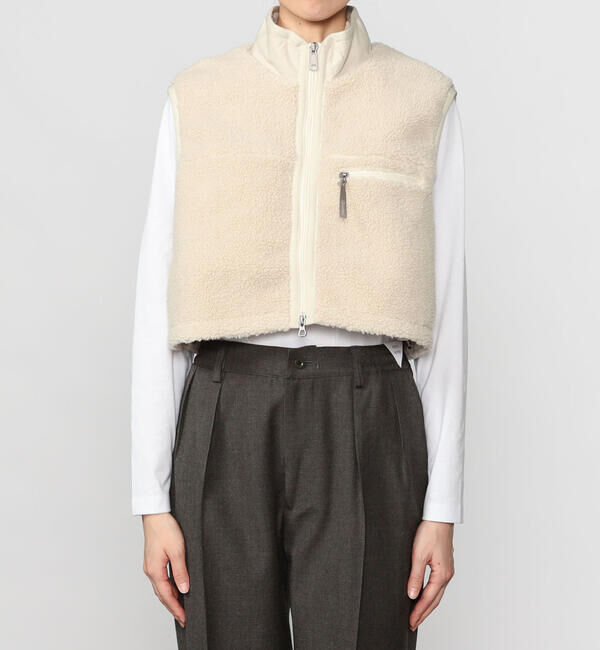 GYMPHLEX「Gymphlex | ライトボア ショートベスト WOMEN」|ダウンベスト・ベスト|