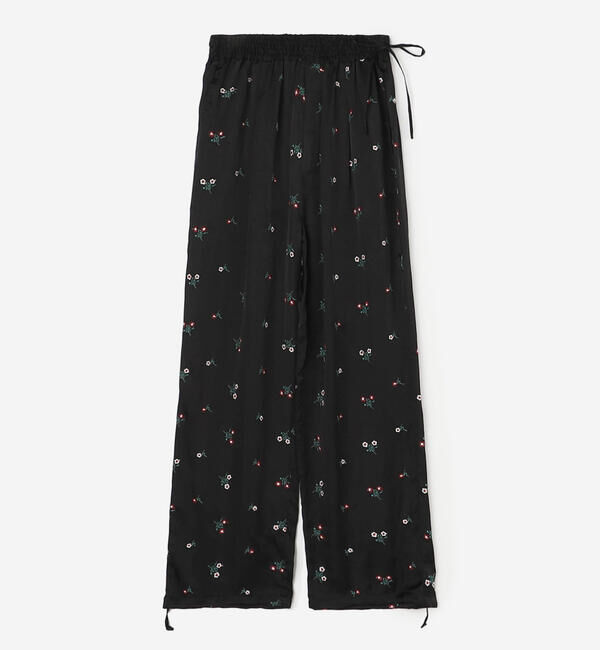  「TICCA | フラワーエンブロイダリー サテンパンツ WOMEN」|チノ|