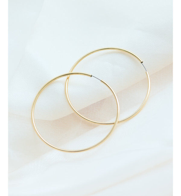 THE PAUSE「【THE PAUSE】フープピアスM」|リング|ゴールド