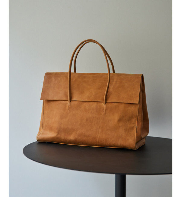 Hoaw.「【Hoaw.】ヴィンテージ加工フラップボストンバッグ」|トートバッグ|